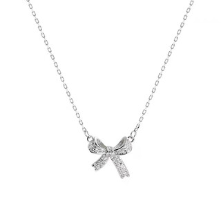 Nilan fat donglai's same style pt950 platinum bow necklace pt950 women's summer light luxury 18 clavicle chain for valentine's day for girls.
