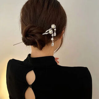 Peerless love chinese iris hairpin retro tassel pearl hairpin back of the head hairpin hanfu ancient style headwear hair accessory iris hairpin 1 pack original customization