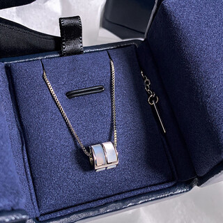 Yibiy passepartout white pendant small waist necklace women's 2025 new light luxury niche necklace clavicle chain silver passepartout necklace/piece full length about 42+5