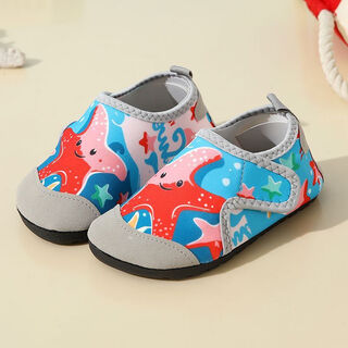 Good luck whale children's beach shoes, non-slip and anti-cut, boys and girls' river-tracing shoes, breathable, quick-interference water shoes, baby swimming shoes, upgraded starfish velcro, size 23-24 (suitable for feet 12.3-12.8cm)