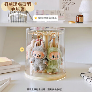 Meshd labubu pendant display box rotating transparent labubu plush doll doll hand-made blind box storage display stand