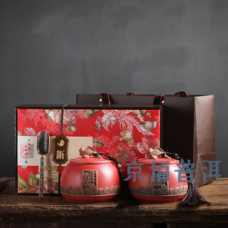 Qiu boyuan mid-autumn longjing tea gift box for elders mingqian new tea green tea mid-autumn gift box high-end and elegant 300g red double can