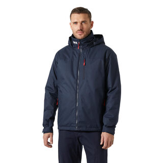 Helly hansen, hh h/h helly hansen men's crew hooded midlayer 2.0 hooded waterproof jacket 597 navy blue large