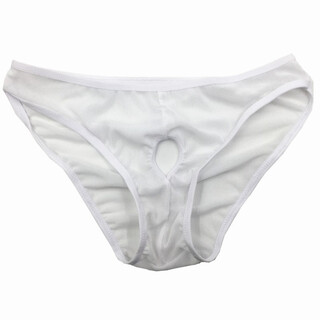 Private shang men's sexy underwear transparent underwear stretch mesh revealing hole briefs white g-string t-pants one size 160jin jin is equal to 0.5kg within
