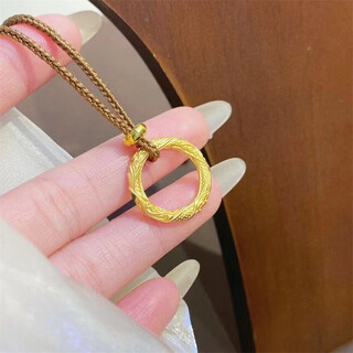Caox ancient gold-plated silver qiankun circle pendant nezha's demon boy naohai same style xiangyun solid necklace valentine's day gift qiankun circle pendant
