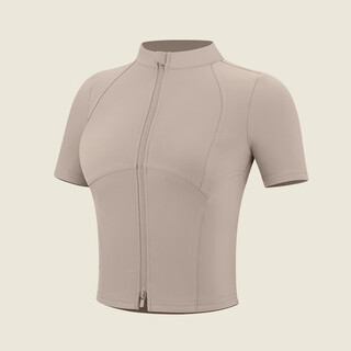 Vfu summer sports top jacket women's yoga wear 2024 new cycling wear fitness wear short sleeve white tea brown s s