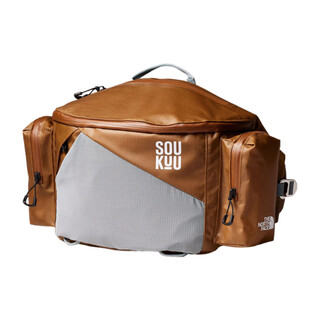 The north face adjustable belt waterproof polyester waist bag unisex couple style brown brown