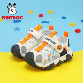 Bobdog children's shoes baotou children's sandals summer boys toddler shoes 105332053 beige/navy blue 24