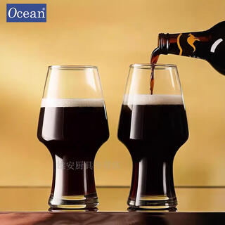 Ouxin imported glass craft beer cup ipa wheat cup juice drink cup hot water resistant cup bar draft beer cup 565ml imported beer cup (2 pieces)