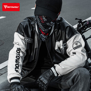 Motowolf motorcycle riding clothing, leather clothing, baseball clothing, trendy casual autumn and winter anti-fall motorcycle clothing, men's and women's riding equipment