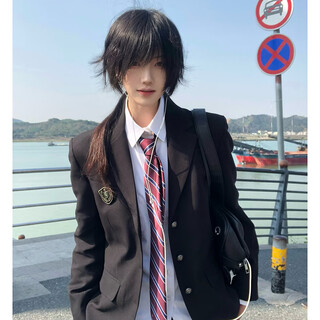 Tokyo shiki dk uniforms for boys original school casual suits full set of college style blazers for couples tokyo shiki suit + trousers + shirt with free badge trouser chain tie l