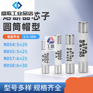 Fuse r055 ceramic fuse tube ro55 core 5*25mm250v0.5a~20a6a10a 0.5a 100 pieces 250v r055 5*25mm