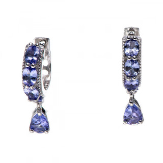 Dl 1998 fat donglai same style tanzanite earrings tanzanite 925 silver earrings earrings feminine long gift design