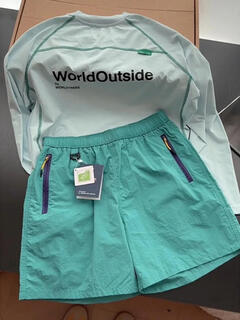 Yingtang summer zipper cargo shorts for men and women outdoor functional thin quick-drying sports cycling jersey long-sleeved t-shirt green shorts xl