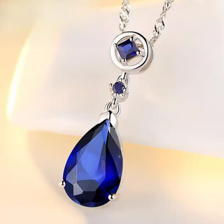 Dl 1998 fat donglai same model tanzanite pendant sapphire pendant female colored gemstone tanzanite necklace silver plated 18k gold