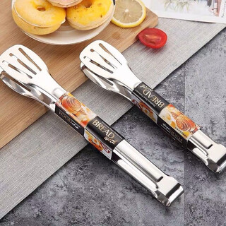 304 stainless steel integrated food clips, kitchen extended and thickened pancakes, barbecue food, barbecue steak clips, small food clips 24cm