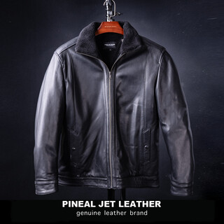Pjl father's day gift for dad and husband, practical men's lapel leather jacket, off-season event, black 2xl (175jin jin is equal to less than 0.5kg)