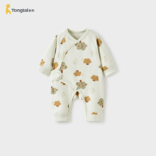 童泰（TONGTAI）婴儿连体衣春秋季纯棉新生儿衣服宝宝蝴蝶哈衣和尚服绿色59cm