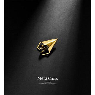 Quamer style sharp tool metal design paper airplane shirt collar anti-exposure brooch men's titanium steel suit gold
