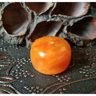 Dl 1998 fat donglai same style beeswax single bead bucket bead amber old beeswax old type bead bucket bead drum bead cake pier loose gold bead diameter 12 thick 10mm single boutique