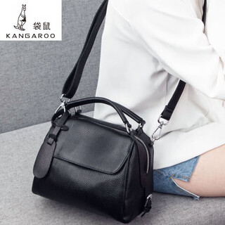 Kangaroo first layer cowhide bag women's bag new fashion original temperament versatile genuine leather large capacity portable shoulder crossbody bag