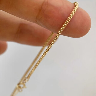 Chili three-dimensional retro elegant round lantern chain bracelet all 18k gold color gold without extension chain au750 16.5cm long / about 1.32g