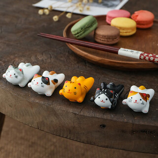 Mzxm japan imported quality cartoon chopstick holder chopstick holder ceramic chopstick holder household cute small chopstick chopstick pillow exquisite mixed pack of 5 pieces