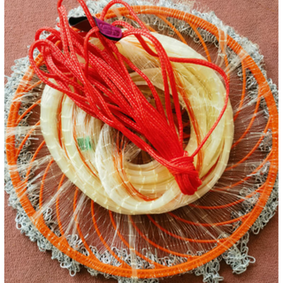 Zhizhou new anti-rust thick wire steel frisbee hand throwing net fishing net weighted iron chain throwing net hand throwing net disc fishing net galvanized iron chain thick white fish line 1 finger 900 type 4.5