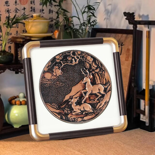 Painting qingyan copper rubbings high-end office decoration paintings copper engravings living room table photo frame ornaments desktop study gifts