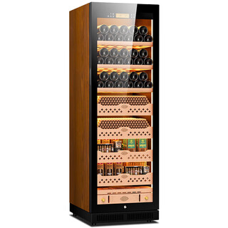 Kelong cl-188c1 cigar cabinet with constant temperature and humidity, water ion purification, smart wifi control, cedar wood liner shelf cigar cabinet, compressor, air-cooled, frost-free cigar and wine cabinet, wood grain brown beech wood cigar and wine style, wifi + purification of ammonia + constant temperature and humidity