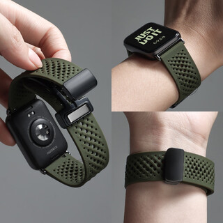 Iboann is suitable for xiaomi mi band 9pro strap mesh magnetic buckle xiaomi 8pro bracelet wrist strap liquid silicone universal redmi watch5 watch strap watch4 summer accessories