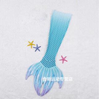 戎美丹尼美人鱼尾巴男女分体比基尼泳衣脚蹼儿童成人亲子度假摄影温泉服装 蓝色单鱼尾 L码建议身高160-165CM