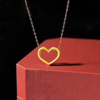 Dewey fan 999 pure gold silver necklace women's gold love pendant clavicle chain temperament niche gift for girlfriend's birthday love+s925 necklace (thick gold layer)
