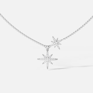 Apm monacobaby double meteor hexagram silver necklace couple necklace gift for girlfriend sweater chain