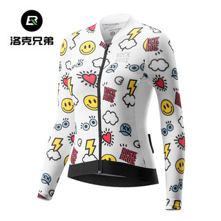 Rockbros long-sleeved cycling clothing spring and summer women's tops cycling sports road mountain bike clothing breathable and quick-drying summer white cycling clothing xs