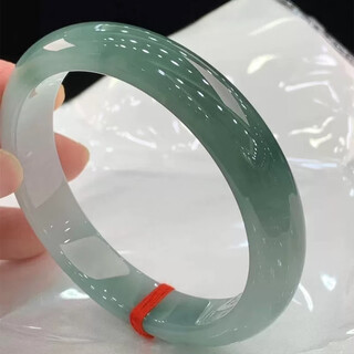 Burmese jadeite ice seed oil green floating flower jade square bracelet jade old pit female jadeite treatment imperial concubine green clear bracelet 58 size with gift box