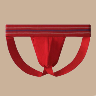 Men's butt lifting breathable sexy thong underwear for boys, hollow, no need to take off, personalized sexy double thong underwear for men, red xl