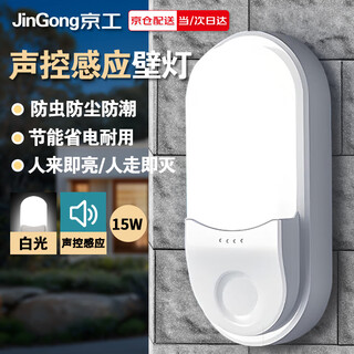 Jinggong voice-activated induction led tri-proof wall light ultra-thin energy-saving high-bright stairway corridor corridor light smart light 15w white light