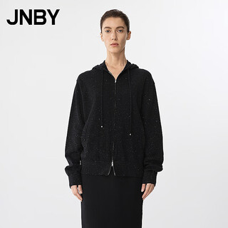 Jnby/jiangnan buyi spring new wool knitted cardigan women's hooded fine shiny soft and comfortable 5p2311330