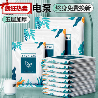 Vacuum storage bag quilt quilt compression bag electric pump air pump down jacket clothes clothing sorting bag thick 21 silk 11-piece set 5+5 medium