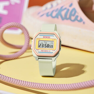 Dickies electronic watch student watch retro multi-function chronograph luminous waterproof silicone watch for children cl-570 beige
