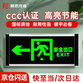 Haoscope fire safety exit sign (single-sided left-facing arrow) emergency escape passage lighting led sign light commercial floor emergency evacuation lighting