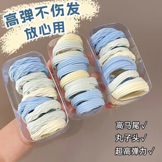 Likashi high elasticity simple hair rope hair accessories to tie hair rubber band hair rope hair accessories cute girl heart hair band sea salt series mixed color 5 patterns