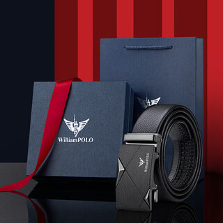 Williampolo emperor paul men's belt automatic buckle casual belt first layer cowhide pants with gun color christmas gift