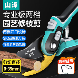 Shanze garden pruning scissors for household flowers and bonsai shapes, labor-saving fruit tree garden pruners 9 inches ylj01