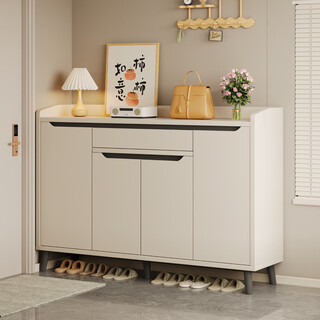 Zhongtao shoe cabinet entrance door storage cabinet integrated wall-mounted household large-capacity entrance corridor corridor balcony solid wood shoe rack store manager recommendation - 15 boards 100*34*102 warm white | about 18-22 pairs