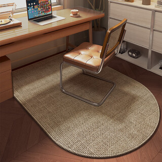 Oluoxun customized 2025 new study light luxury computer swivel chair floor mat washable and wipeable dressing table stool anti-slip mat vacuum beige pattern one arch 60x90cm newly upgraded belgian velvet/sound insulation 1