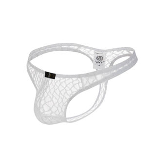 Men's thong sexy transparent lace u convex elastic youth fashion mesh breathable elastic see-through temptation trend white m105122jin jin equals 0.5 kg