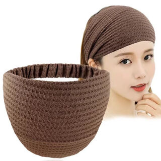 Awz forehead protector for women to keep warm in winter, forehead scarf to cover gray hair, confinement headband, postpartum windproof headband, coffee