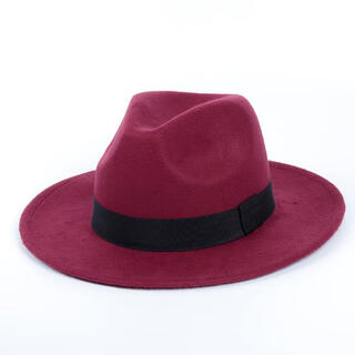 Gisellen popping hat hip-hop performance hat small top hat male british jazz hat small korean style hip-hop performance burgundy adult m (56-58cm)
